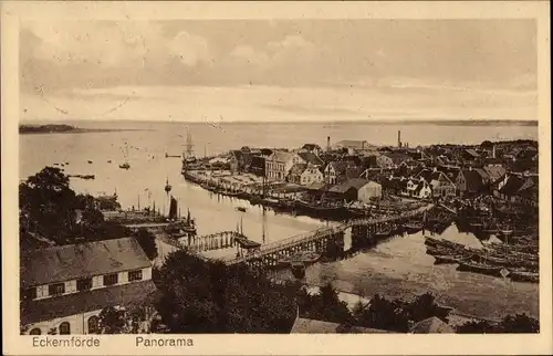 Ak Ostseebad Eckernförde, Panorama