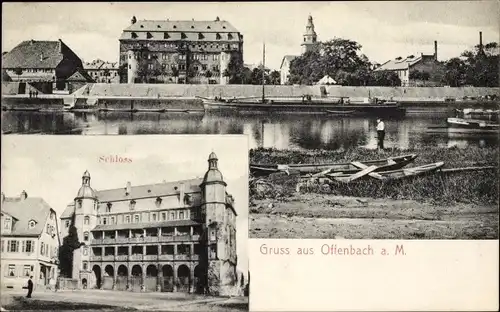 Ak Offenbach am Main Hessen, Teilansicht, Schloss