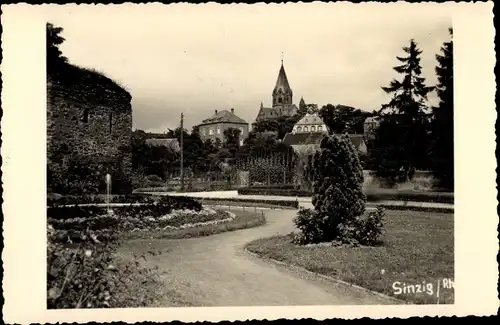 Foto Ak Sinzig im Kreis Ahrweiler Rheinland Pfalz, Parkanlage, Ruine, Ortspartie