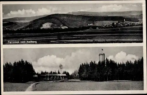 Ak Schneeberg im Erzgebirge, Fernblick vom Keilberg, Unterkunftshaus