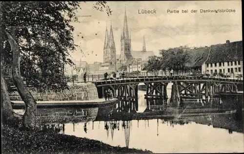 Ak Lübeck in Schleswig Holstein, Partie bei der Dankwartsbrücke