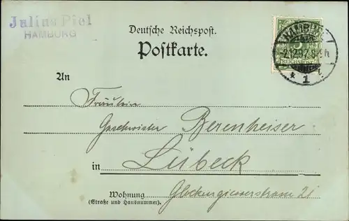 Mondschein Ak Hamburg Nord Uhlenhorst, Segelboote, Ortsansicht