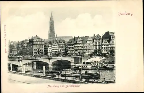 Ak Hamburg Mitte Altstadt, Messberg und Jacobikirche