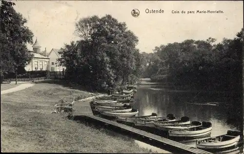 Ak Oostende Ostende Westflandern, Coin du parc Marie-Henriette