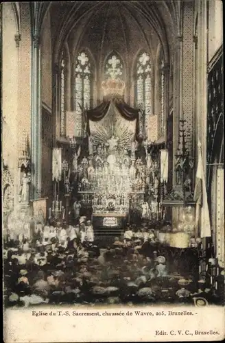 Ak Bruxelles Brüssel, Sacrement, Église du T.-S., chaussée de Wavre