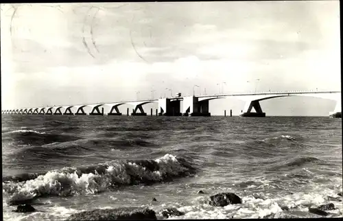 Ak Schouwen Duiveland Zeeland, Oosterscheldebrug, Zeelandbrug