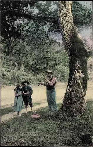 Ak Frankreich, La vie aux champs, Bauer macht Pause