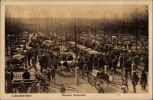 Ak Heeg Friesland Niederlande, Veemarkt