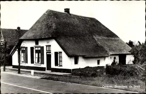 Ak Otterlo Gelderland, Boerderij de Stuit, Cafe Restaurant De Waldhoorn