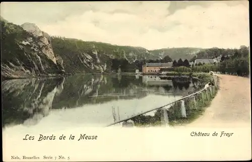 Ak Freyr Hastière Wallonien Namur, Chateau, Les Bords de la Meuse