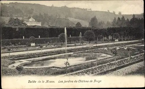 Ak Freyr Hastière Wallonien Namur, Vallee de la Meuse, Les jardins du Chateau