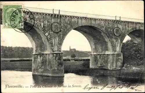 Ak Florenville Wallonien Luxemburg, Pont du Chemin de fer sur la Semois