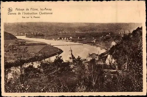 Ak Amay Wallonien Lüttich, Abbaye de Flone, Dames de l'Instruction Chretienne, Vue sur la Meuse
