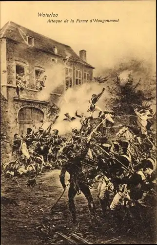 Ak Waterloo Wallonisch Brabant, Attaque de la Ferme d'Hougoumont