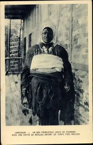 Ak Foumban Kamerun, un des principaux chefs, Portrait