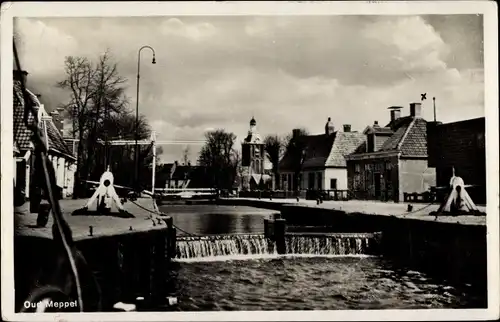 Ak Meppel Drenthe Niederlande, Wasserpartie, Wehr