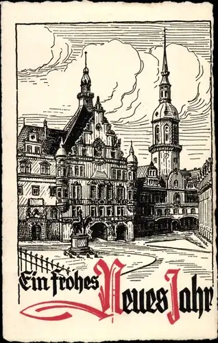 Ak Dresden Altstadt, Georgentor, Neues Jahr