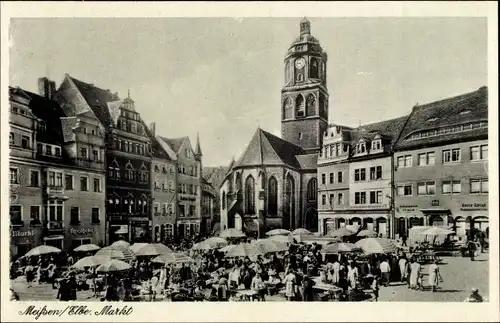 Ak Meißen an der Elbe, Markt