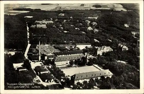 Ak Königsbrück in der Oberlausitz, Fliegeraufnahme, Truppenübungsplatz