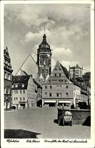 Ak Pirna in Sachsen, Am Markt mit Marienkirche