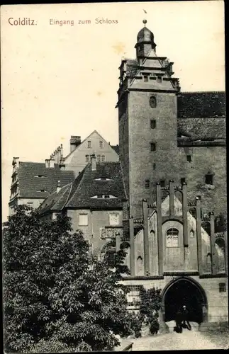 Ak Colditz in Sachsen, Eingang zum Schloss