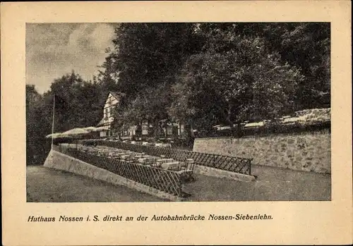 Ak Nossen in Sachsen, Huthaus an der Autobahnbrücke Siebenlehn