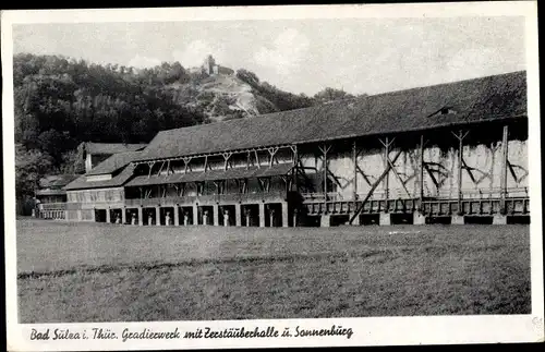 Ak Bad Sulza in Thüringen, Gradierwerk mit Zerstäuberhalle und Sonnenburg