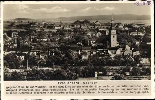Ak Frankenberg an der Zschopau Sachsen, Panorama vom Ort