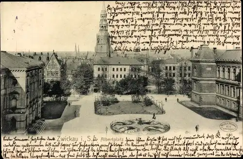 Ak Zwickau in Sachsen, Albertplatz