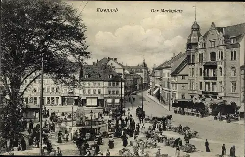 Ak Lutherstadt Eisenach in Thüringen, Der Marktplatz