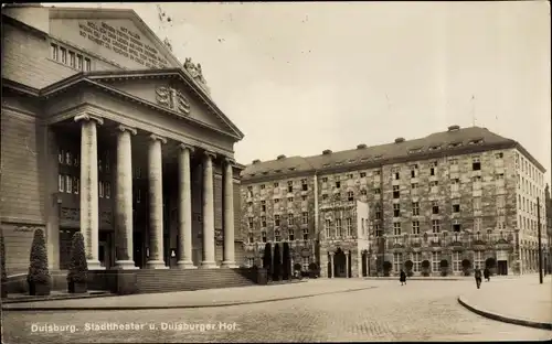 Ak Duisburg im Ruhrgebiet, Stadttheater und Duisburger Hof
