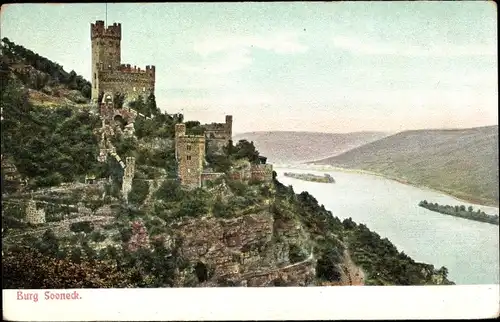 Ak Niederheimbach am Rhein, Burg Sooneck