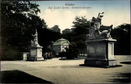 Ak Dresden Altstadt, Kgl. Großer Garten, Centauren-Gruppen