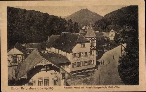 Ak Bad Bergzabern in der Pfalz, Hinteres Kurtal mit Haushaltungsschule Waldmühle