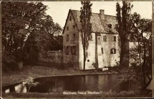 Ak Bochum im Ruhrgebiet, Haus Rechen, Teich