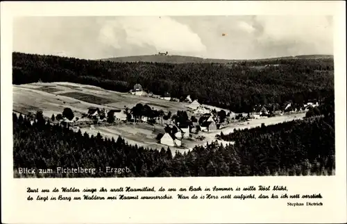 Ak Raschau im Erzgebirge, Blick zum Fichtelberg, Panorama