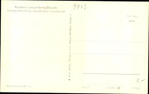 Ak Langenberg Raschau Markersbach Erzgebirge, Feierabendheim der DSF