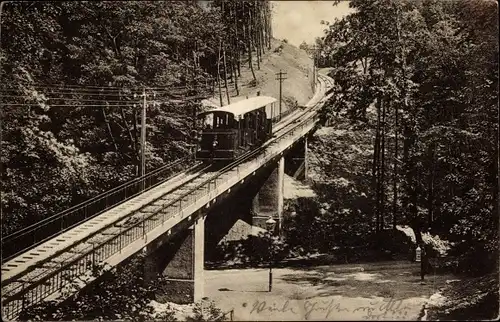 Ak Heidelberg am Neckar, neue elektrische Bahn nach dem Königsstuhl