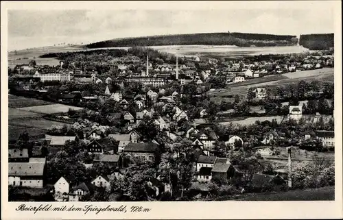 Ak Grünhain Beierfeld Erzgebirge, Spiegelwald, Panorama, Ort