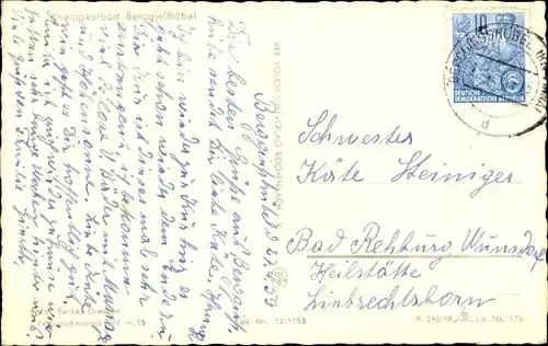 Ak Berggießhübel in Sachsen, Panorama, Kirche