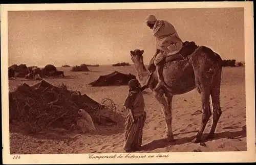 Ak Campement de bedouins au desert, Maghreb, Kamel