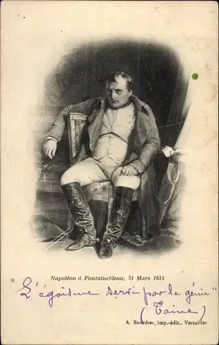 Ak Napoleon a Fontainebleau, 31 Mars 1814