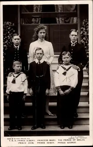 Ak Adel Großbritannien, Prince Albert, John, Henry, George, Prince of Wales, Princess Mary
