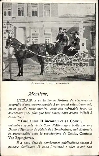 Ak Guillaume II et L'Imperatrice, Wilhelm II., Kaiserin Auguste Victoria