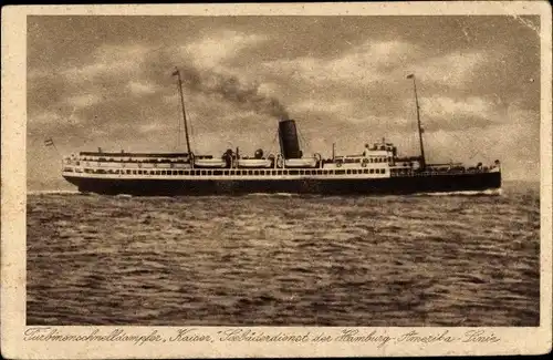 Ak Seebäderdampfer Kaiser, HAPAG Seebäderdienst, Ansicht Steuerbord