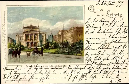 Litho Leipzig in Sachsen, Konzerthaus, Universitätsbibliothek