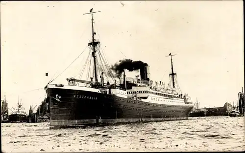 Foto Ak HAPAG Dampfer Westphalia, Hammonia Klasse