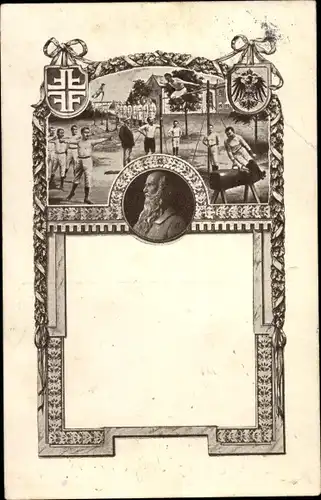 Passepartout Ak Turnvater Jahn, Turner, Reck, Pferd