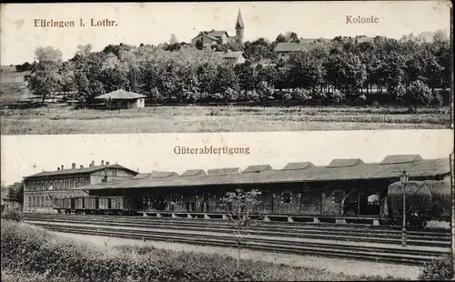 Ak Avricourt Elfringen Lothringen Moselle, Kolonie, Güterabfertigung, Bahnhof, Gleisseite