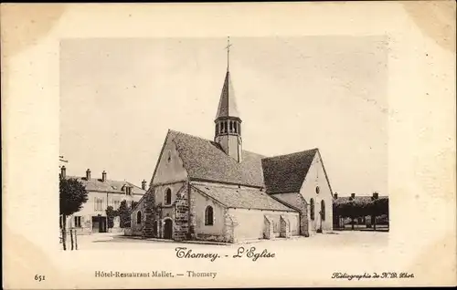 Ak Thomery Seine et Marne, Kirche